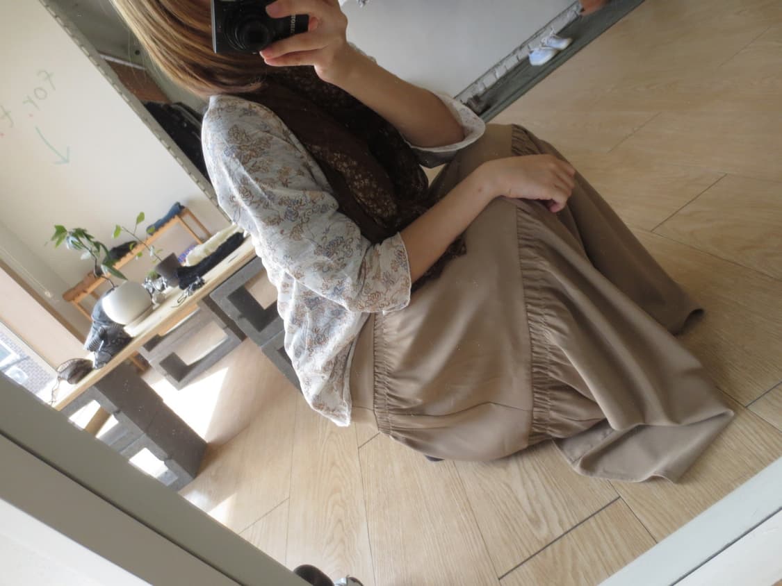 베이지 롱 스커트 상품이미지2