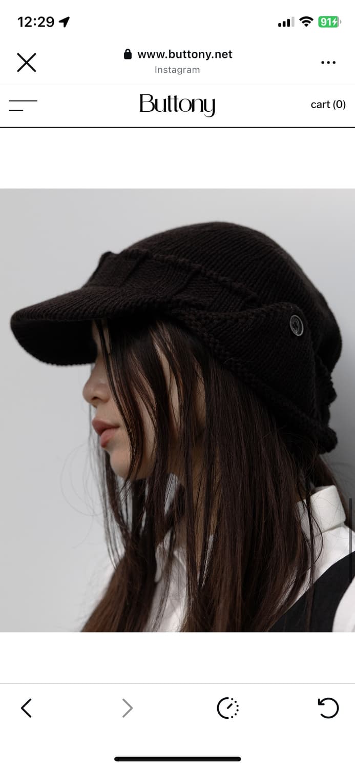 BUTTON EAR MUFF KNIT CAP (BLACK) 상품이미지2