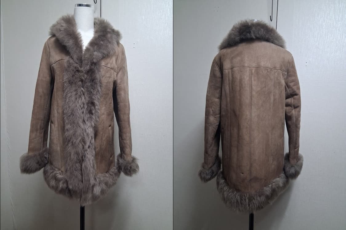 일본구제 스페인산 양털무스탕쟈켓 여성 마른 55까지적당   상품이미지3