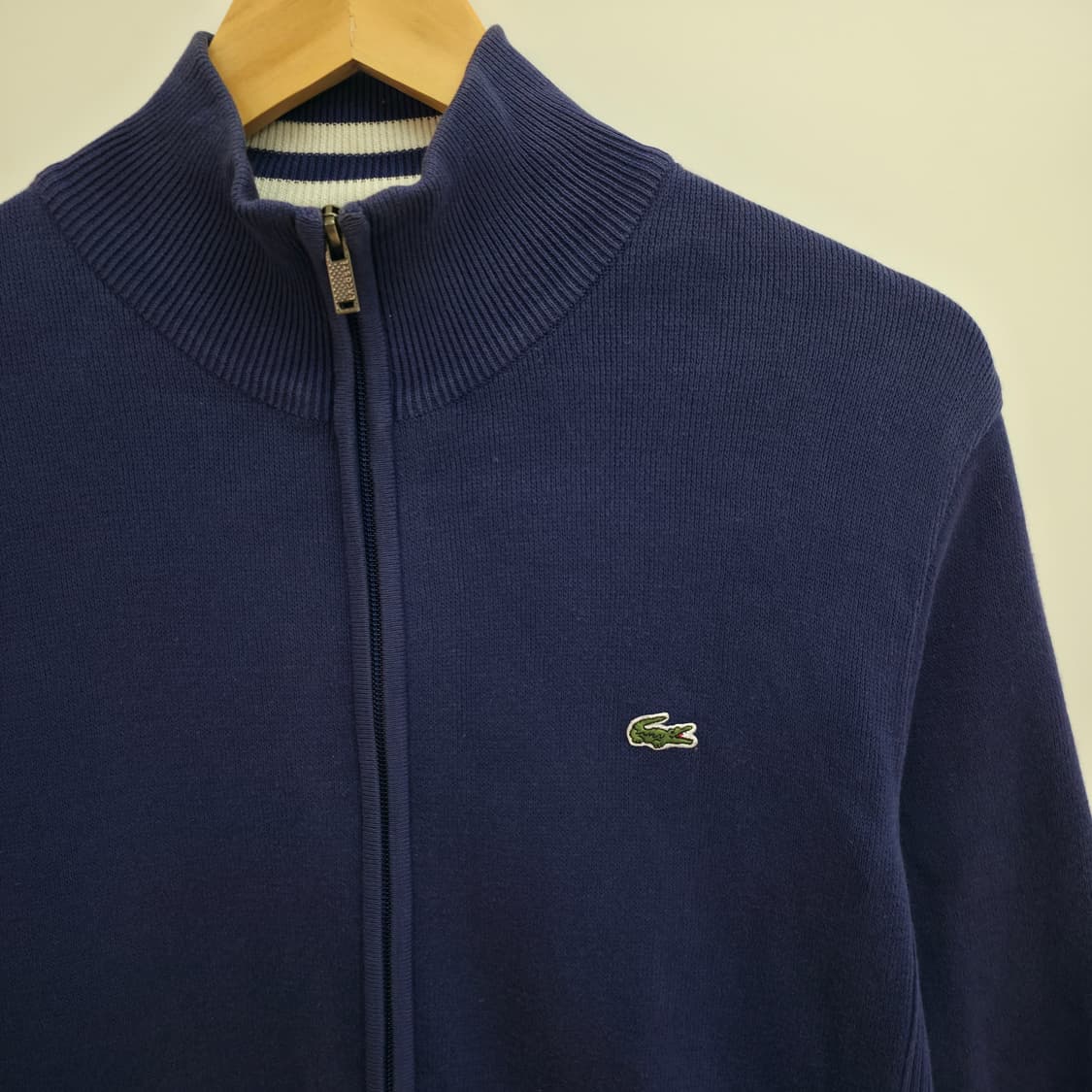 [M] 라코스테 네이비 니트 집업 가디건 상품이미지4