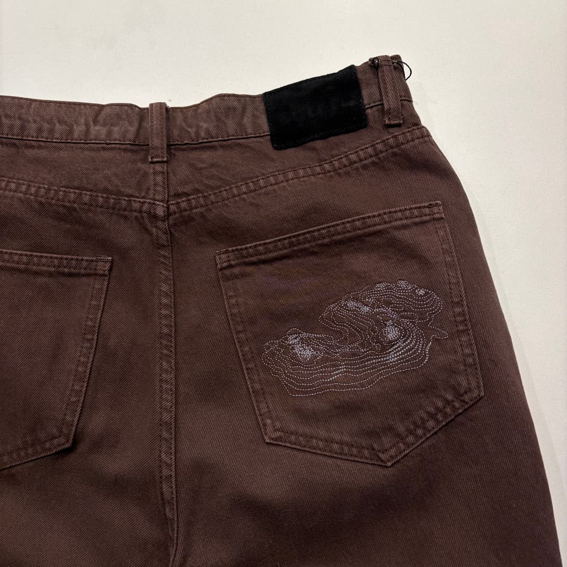 [M] SUADE 스웨이드 브라운 와이드 데님 팬츠 C596 상품이미지3