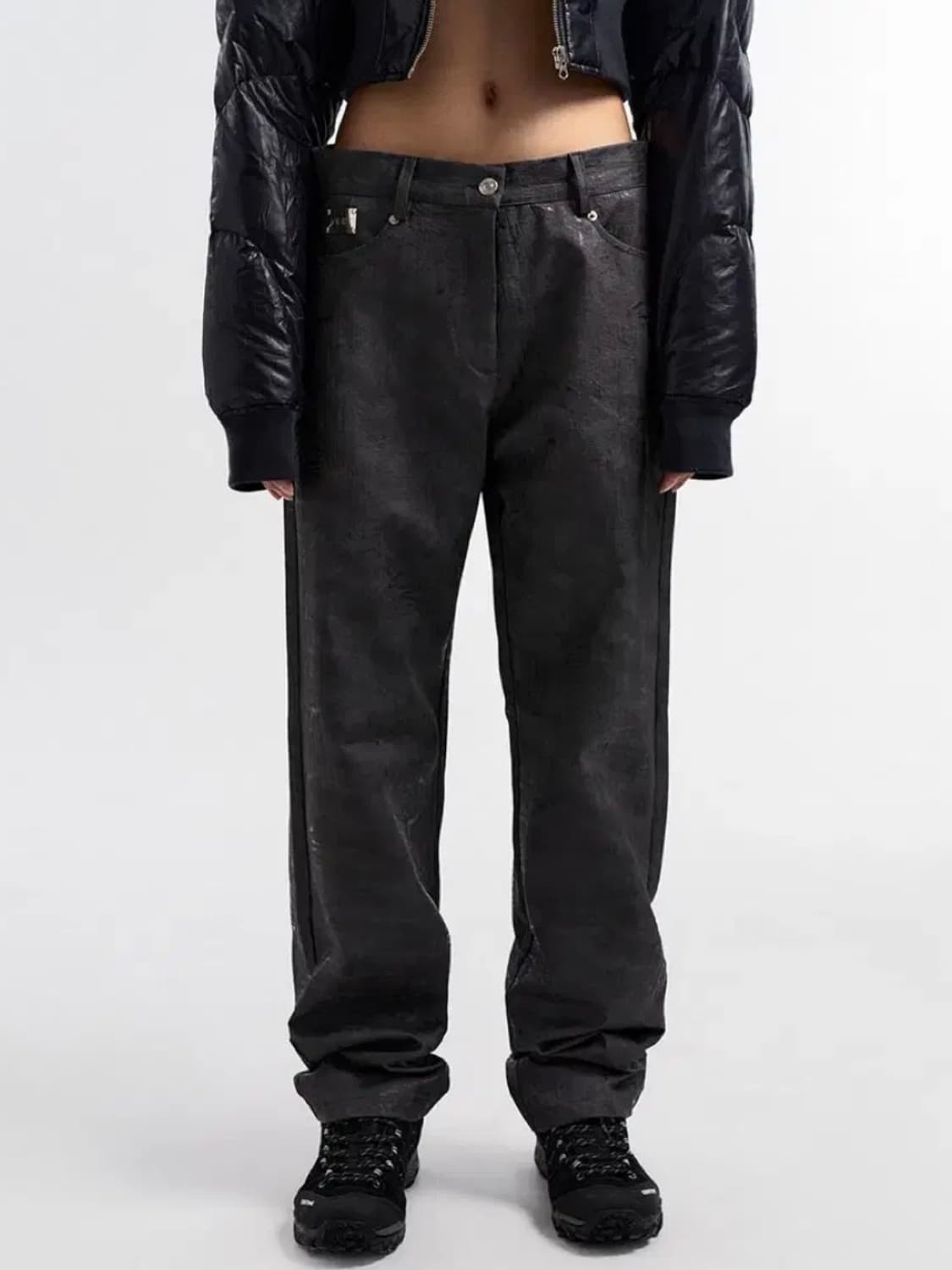 YEEL LEEY CRUMPLED COATED PANTS GRAY M 상품이미지1