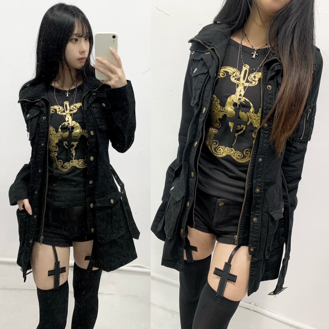 [H.C.M.2] y2k 펑크 블랙 야상 자켓 상품이미지1