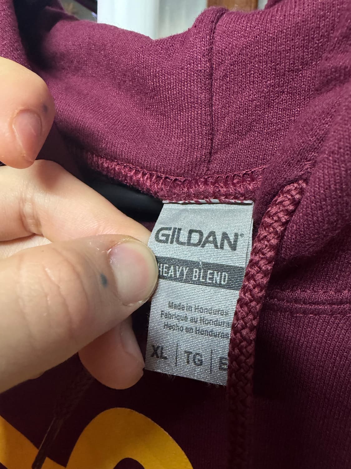 미국빈티지 길단 헤비 블렌드 기모 후드티 후디 버건디 상품이미지4