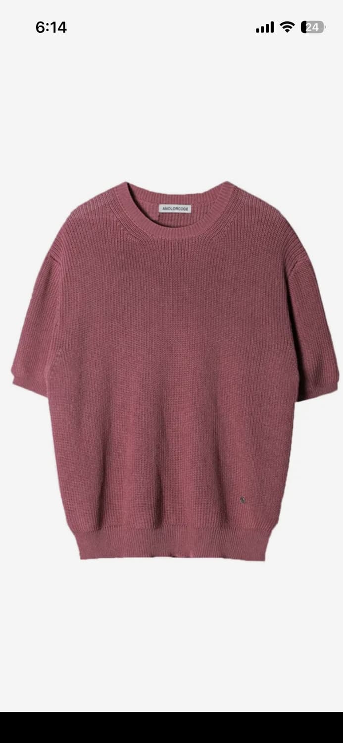 어널러코드 브로치 라운드 니트_인디 핑크 L 사이즈 상품이미지1