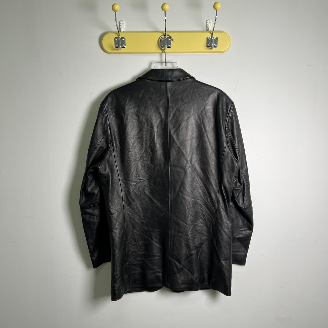 VTG 빈티지 블랙 싱글 레더 블레이저 95 상품이미지2