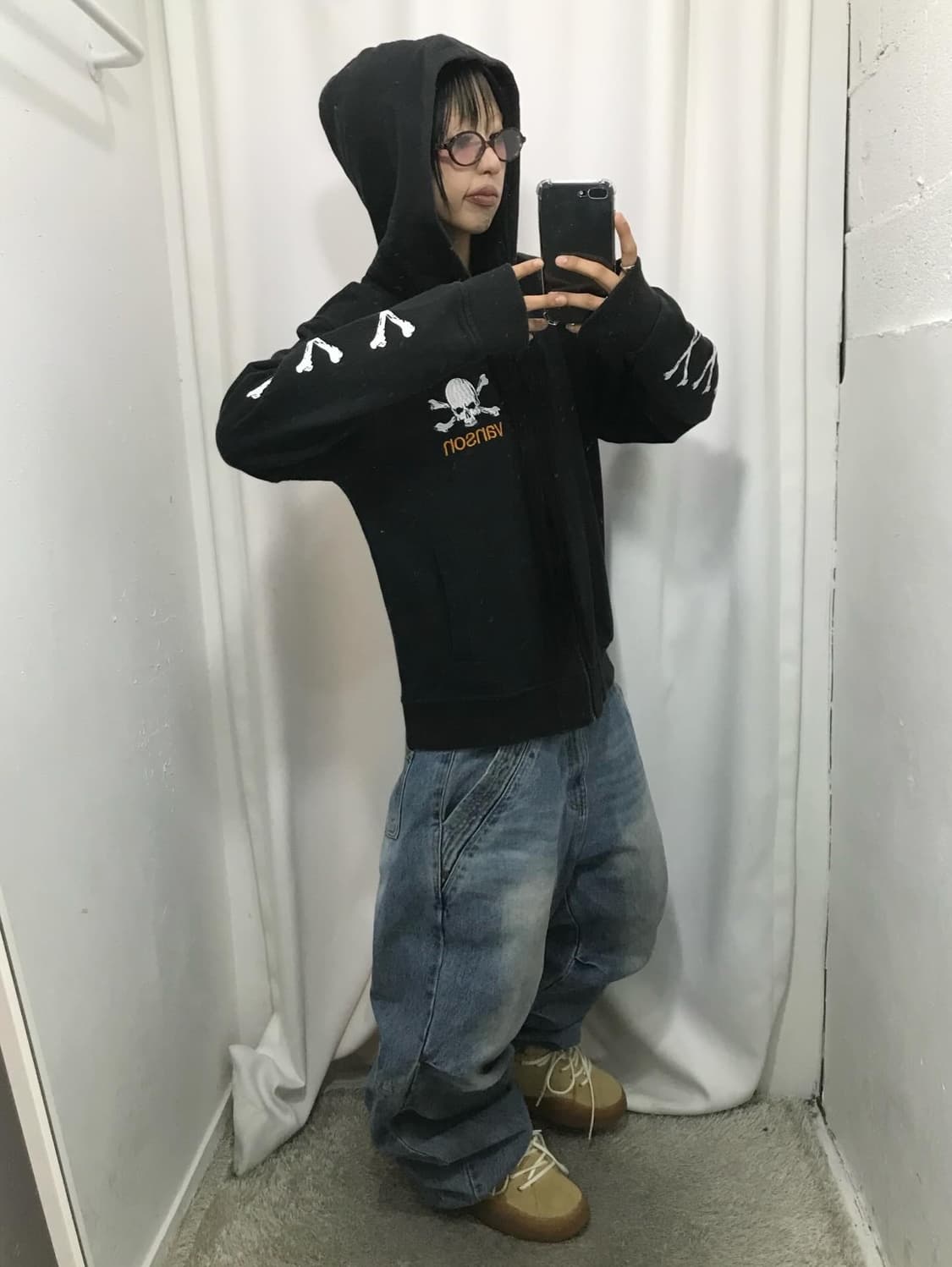 Vanson Skull Printing Hood Zip-Up 상품이미지4