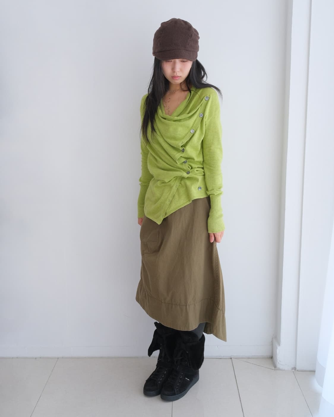 Drape button cardigan 상품이미지4