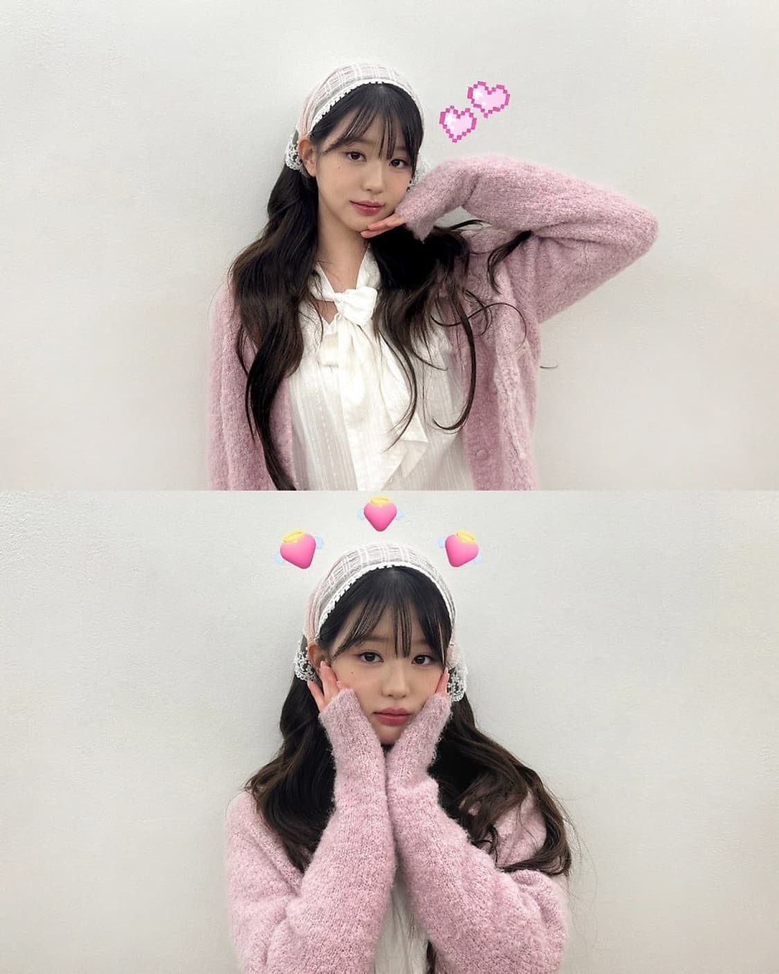 시눈 로즈 플라워 장원영 가디건 라일락 핑크 더바넷 타낫 아카이브제이투유 상품이미지9