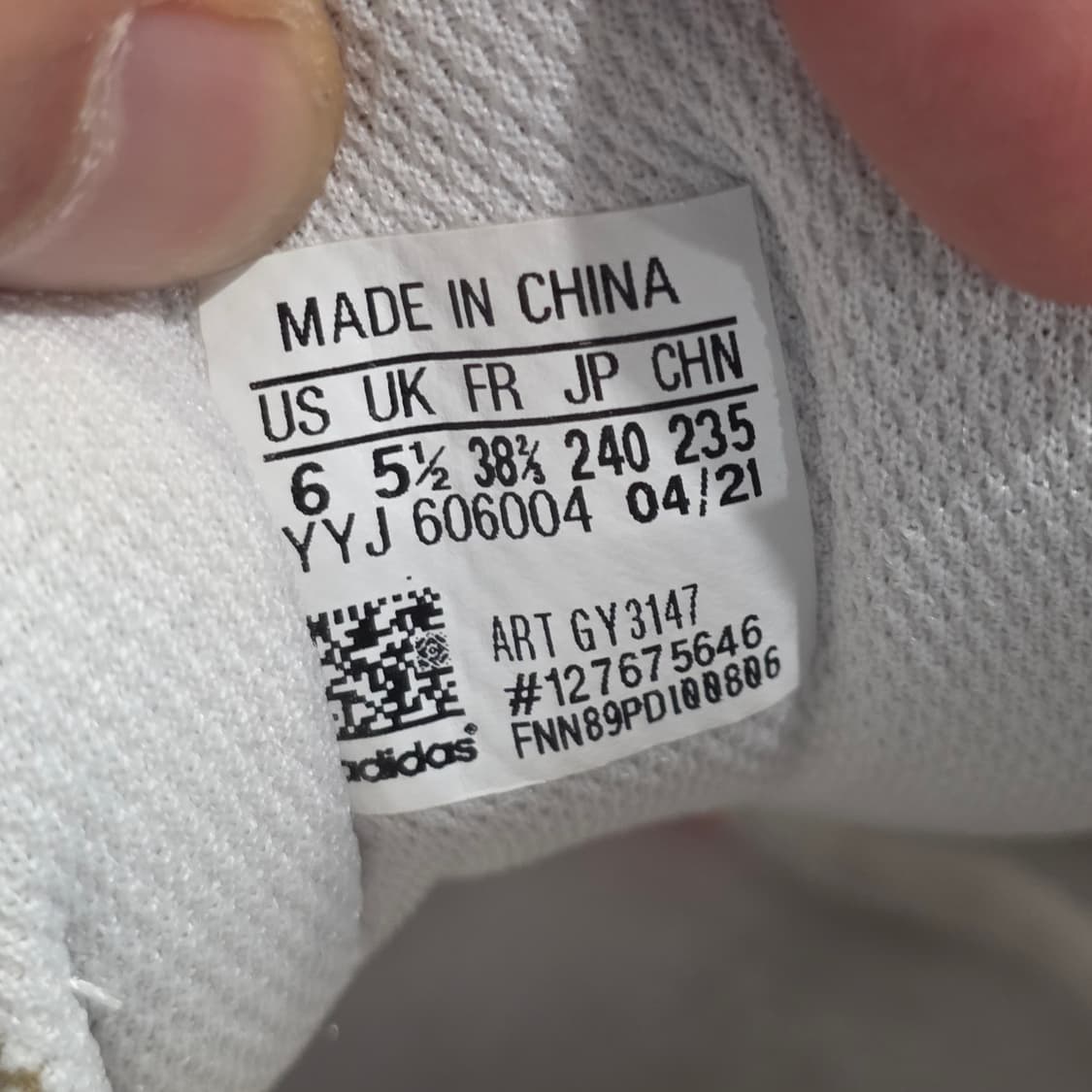 6q-27:아디다스 쿠션 러닝화 화이트-핑크 (240)-상태굿 상품이미지10