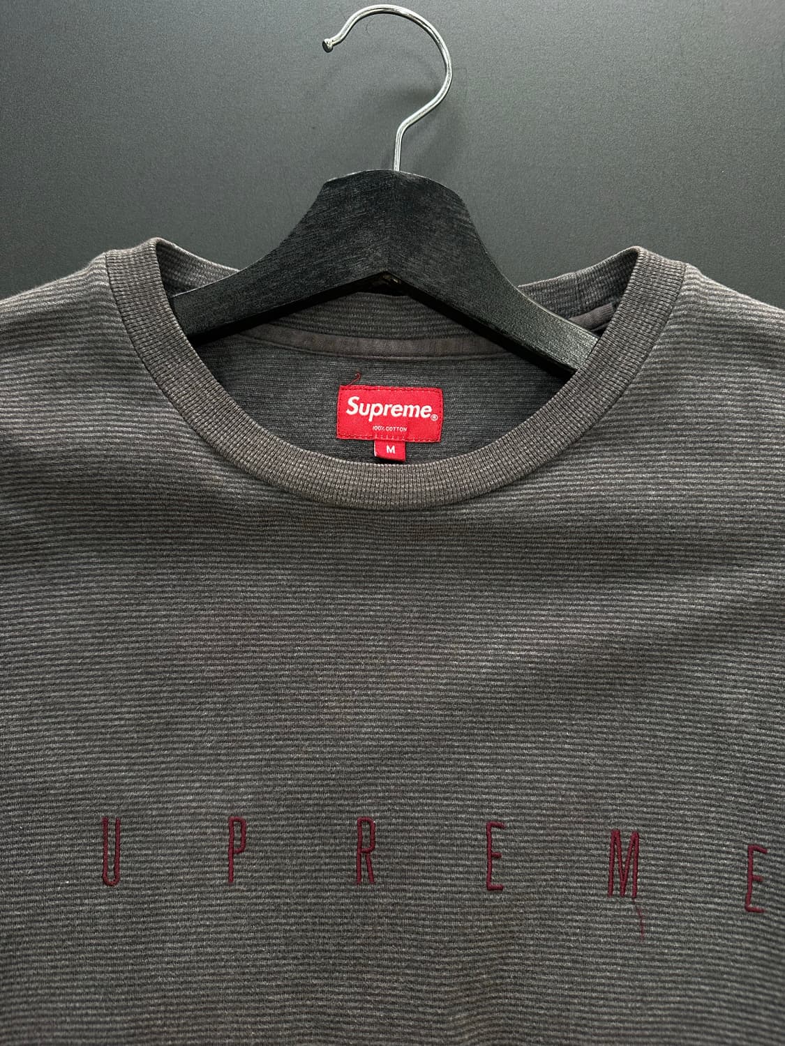 슈프림 스트라이프 롱슬리브 긴팔티 그레이 상품이미지5