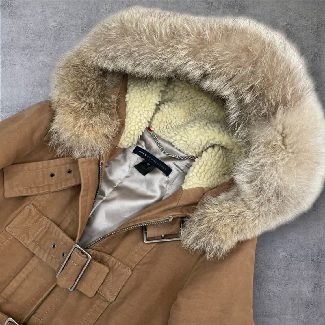 마크바이마크제이콥스  카멜 리얼퍼 후드 코트 자켓 XS 상품이미지2