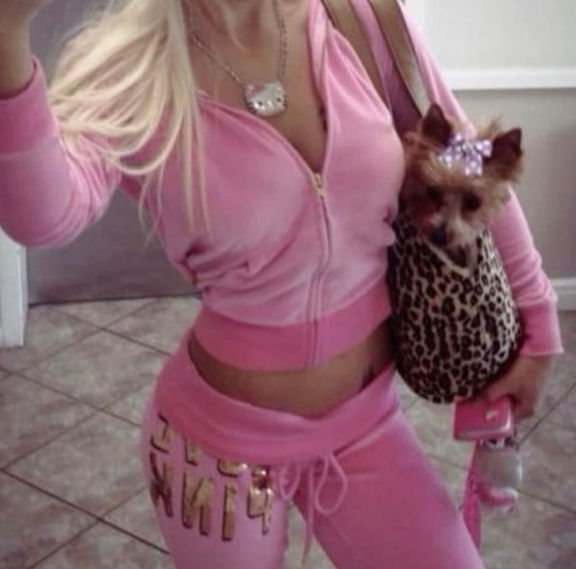 BEBE SPORT 핑크 퍼 후드집업 핀터레스트 갸루 y2k 00s 상품이미지4