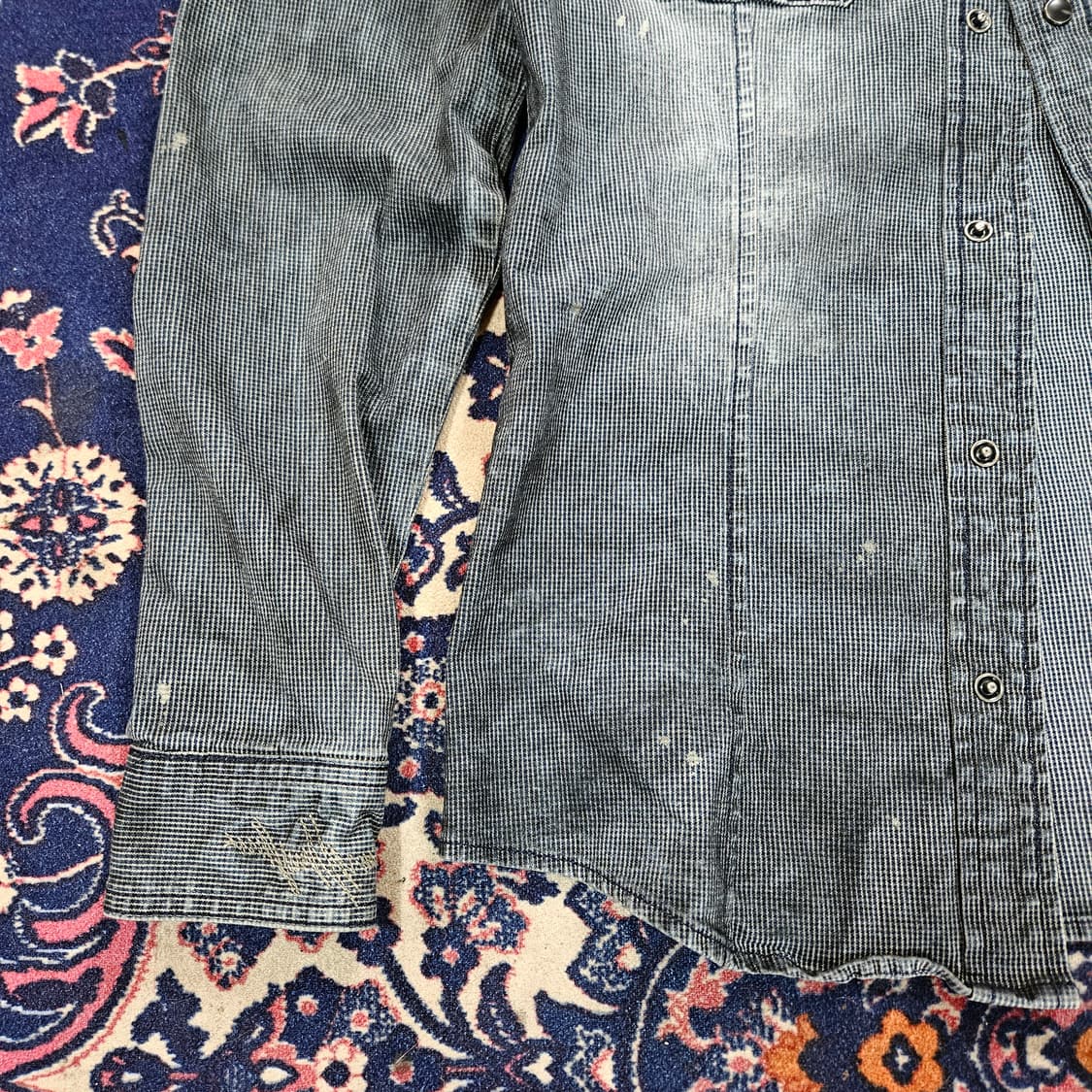 버커루1950 빈티지 워시드 패인팅 웨스턴 데님 셔츠 상품이미지5