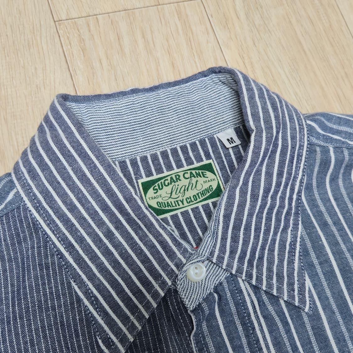 슈가케인 스트라이프 패턴 셔츠 남방 상품이미지2