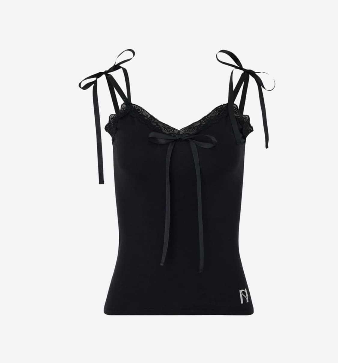 뉴얼린 리본 레이스 나시탑 상품이미지1