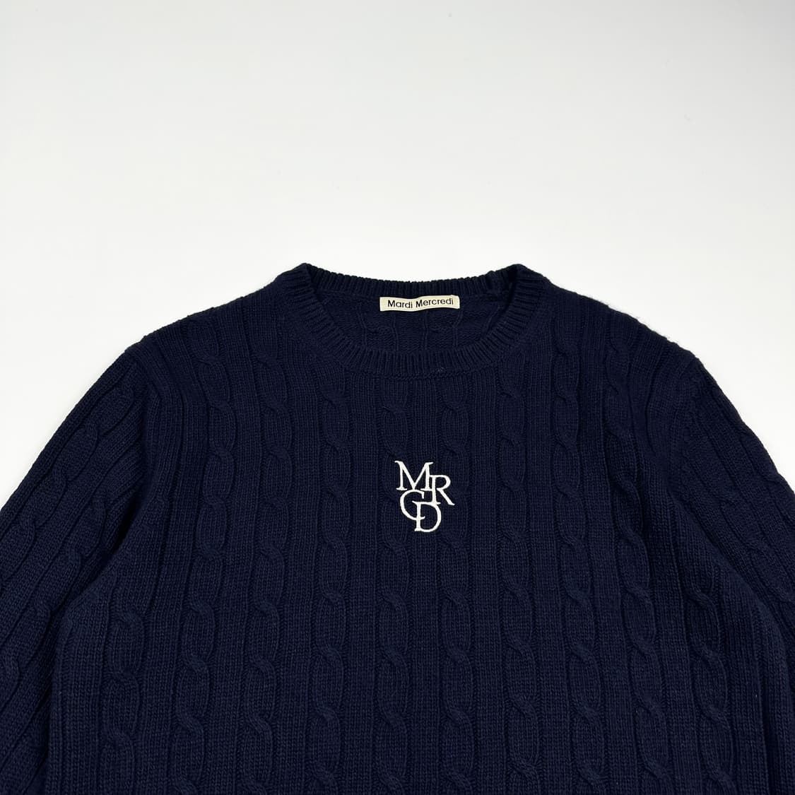 마리떼 프랑소와 저버 자수 케이블 니트 네이비 Free 상품이미지2