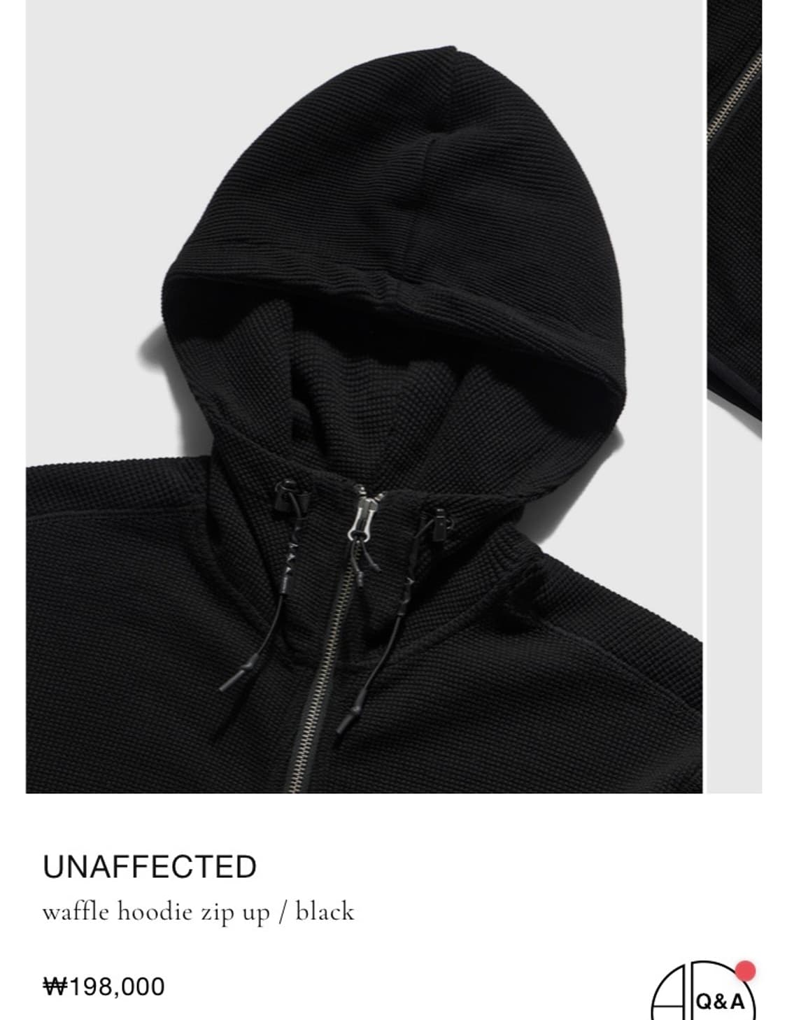 26ss 언어펙티드 와플 후디집업 블랙L 상품이미지7