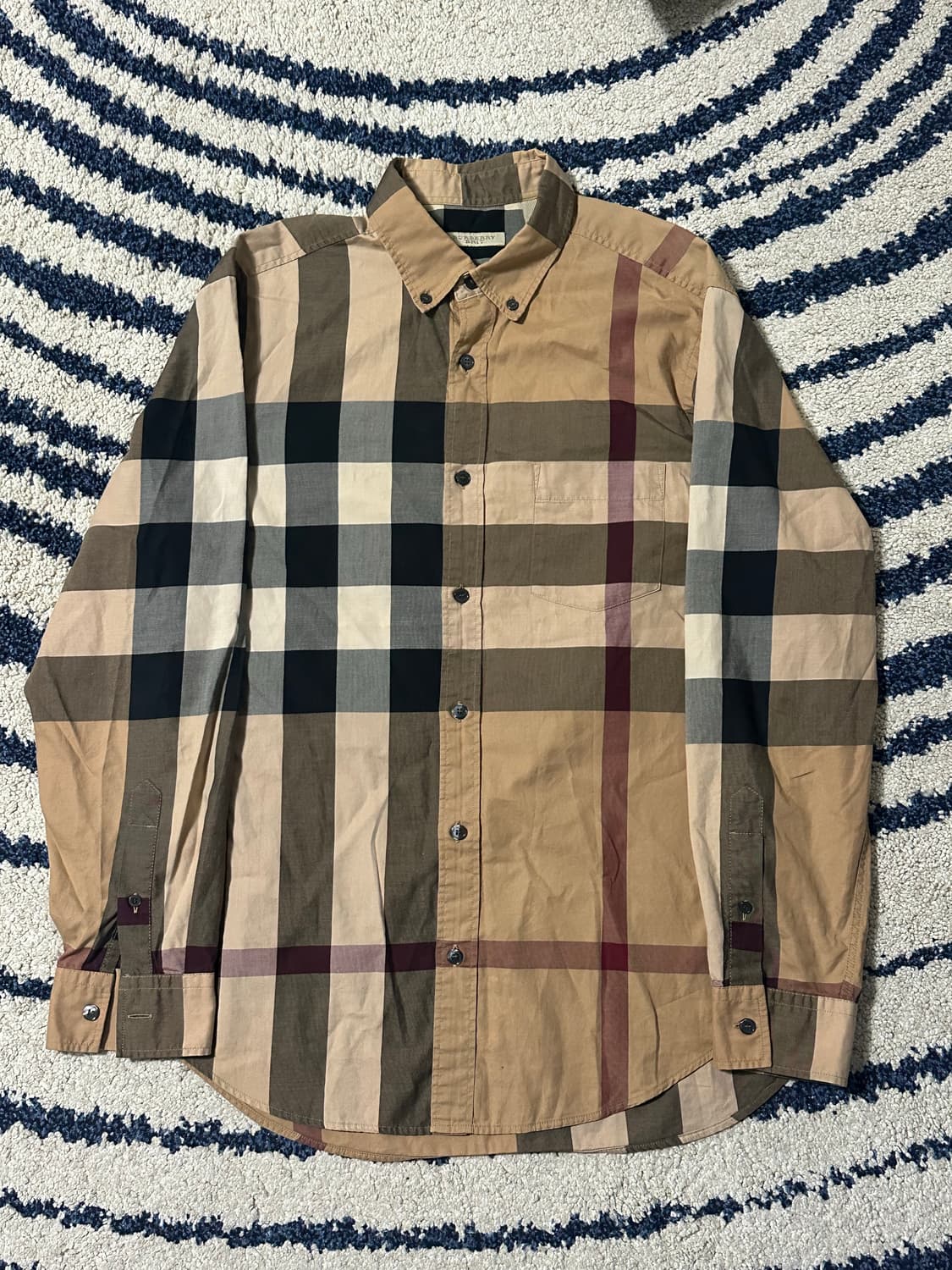 버버리 체크 셔츠 사이즈M (남성 100) 상품이미지1