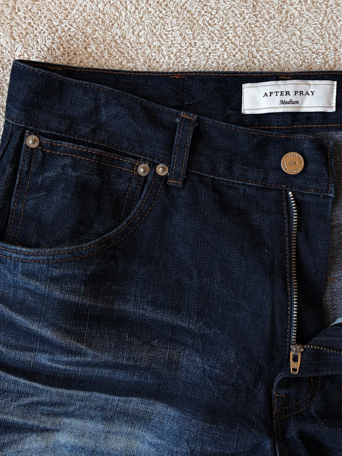 애프터프레이 와이드 링클 워시드 데님 진스 인디고 상품이미지4