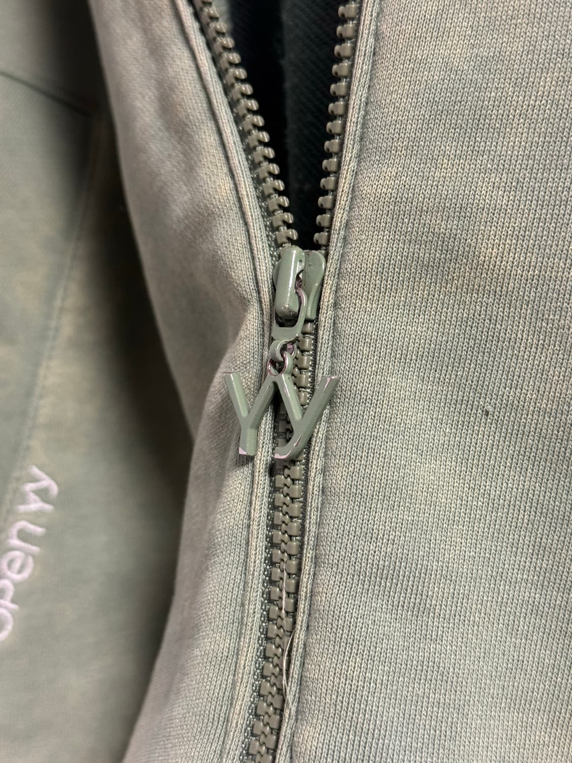 Openyy wide box hoodie 오픈와이와이 후드집업 그린 상품이미지6