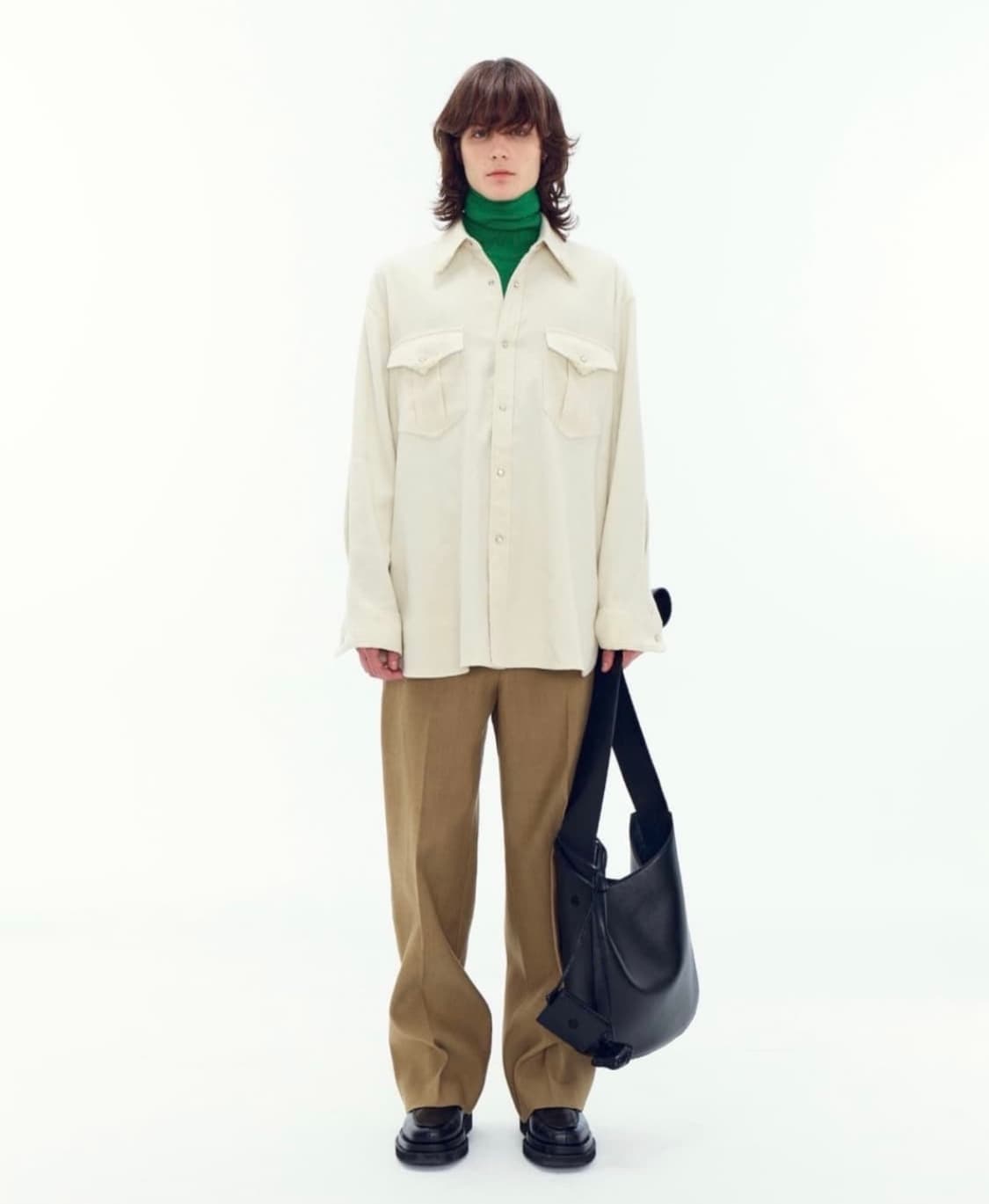 렉토/ 리넨 울 부클 웨스턴 셔츠/ M 상품이미지2