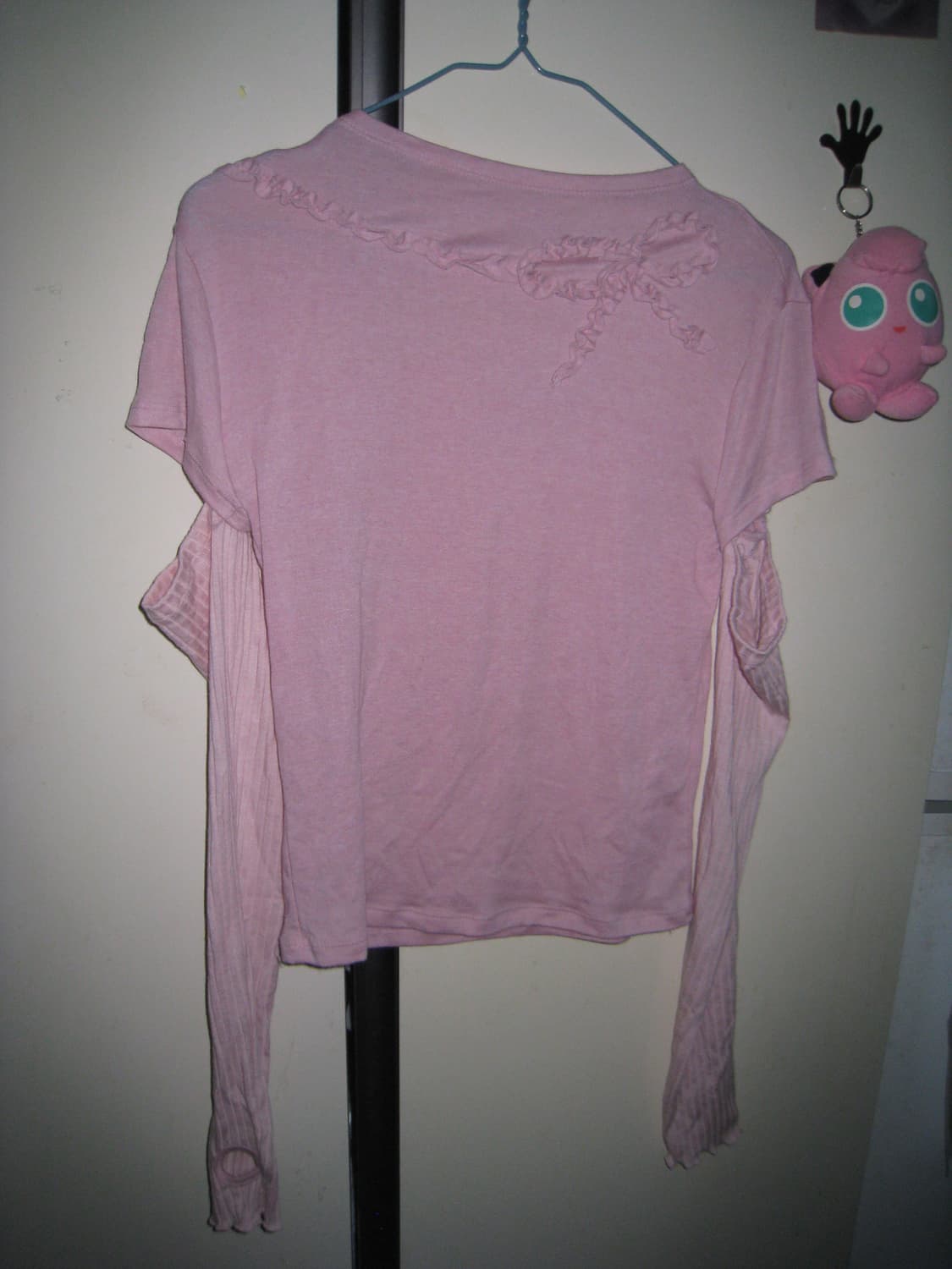 (단종 제품) 노피셜노피스 갸루 mood 프릴 리본 슬릿 소매 탑 핑크 상품이미지2