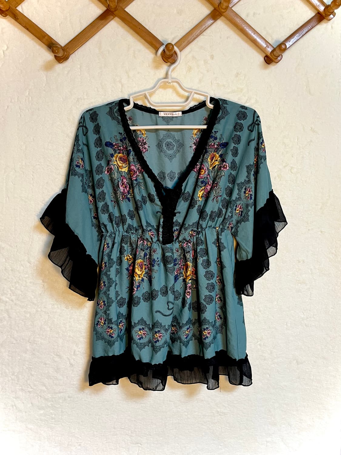 엑시즈팜 빈티지 쉬폰 블라우스 원피스 상품이미지1