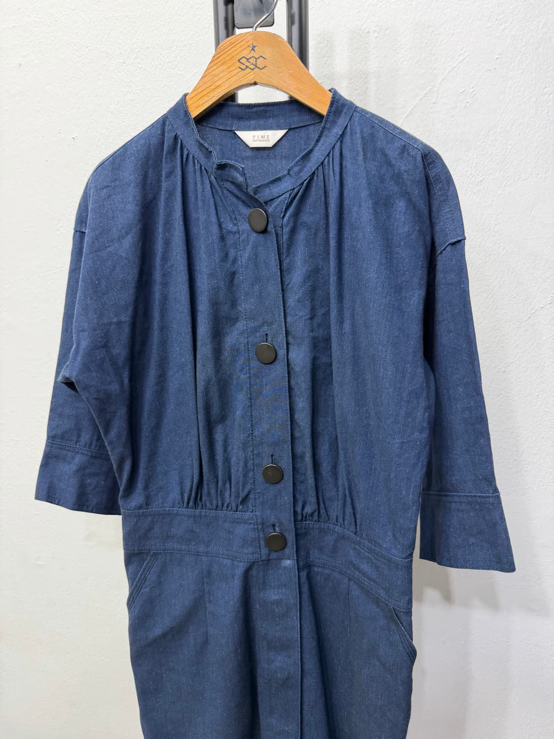 정품) TIME 타임 한섬 린넨 데님 원피스 82 상품이미지3