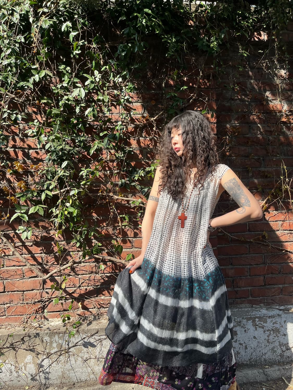 히피 에스닉 무드 패턴 원피스 상품이미지2