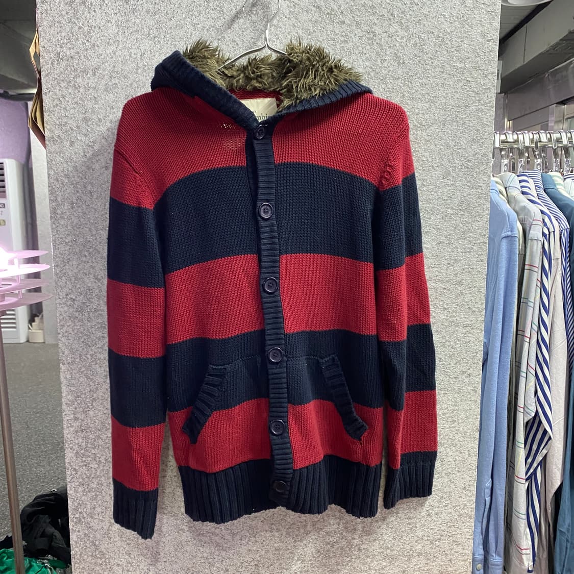 아베크롬비 투톤 단가라 후디드 니트 가디건 B4364 상품이미지2