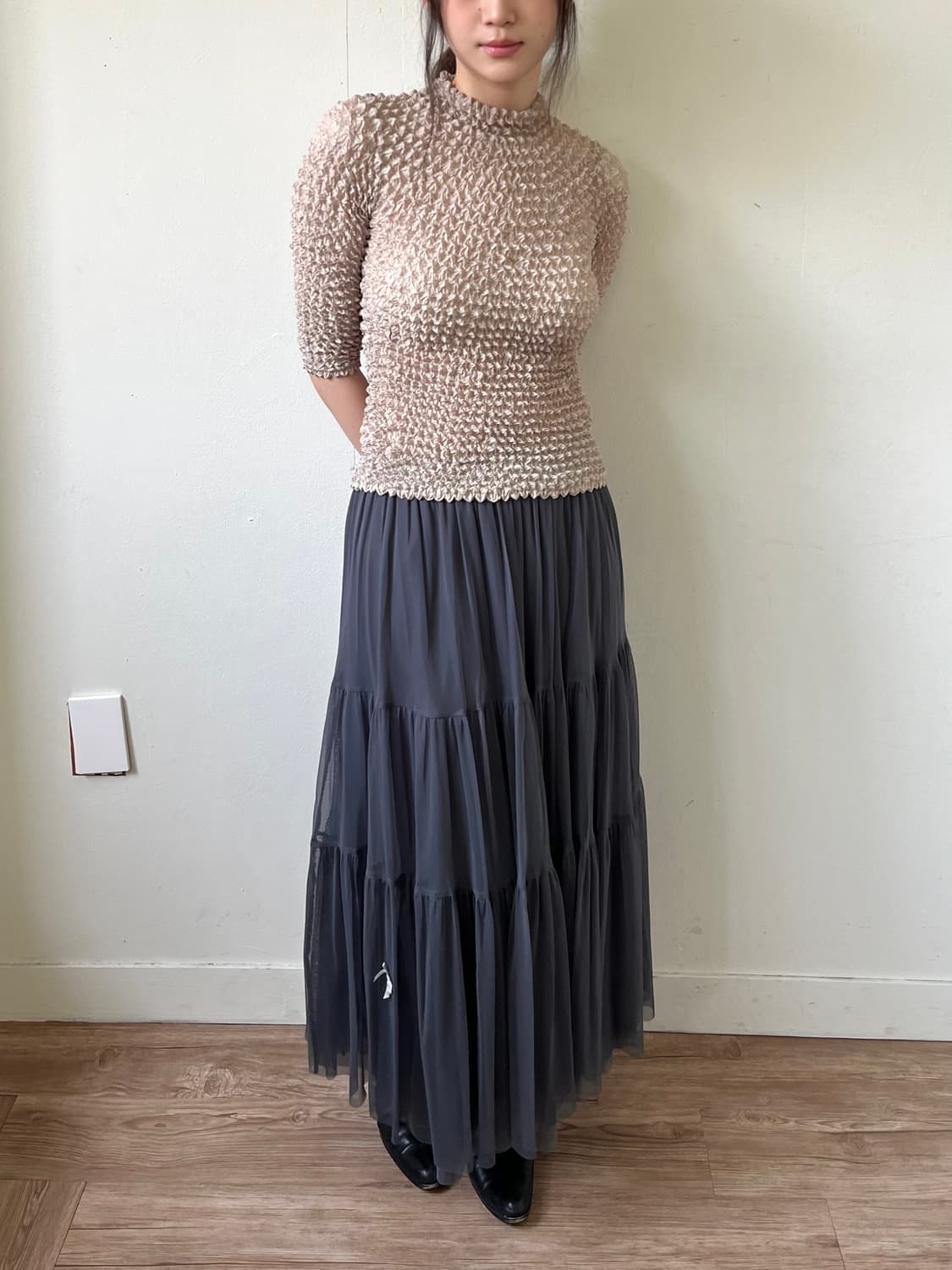 TYTYCLAPPY 레이스 롱 스커트 상품이미지7