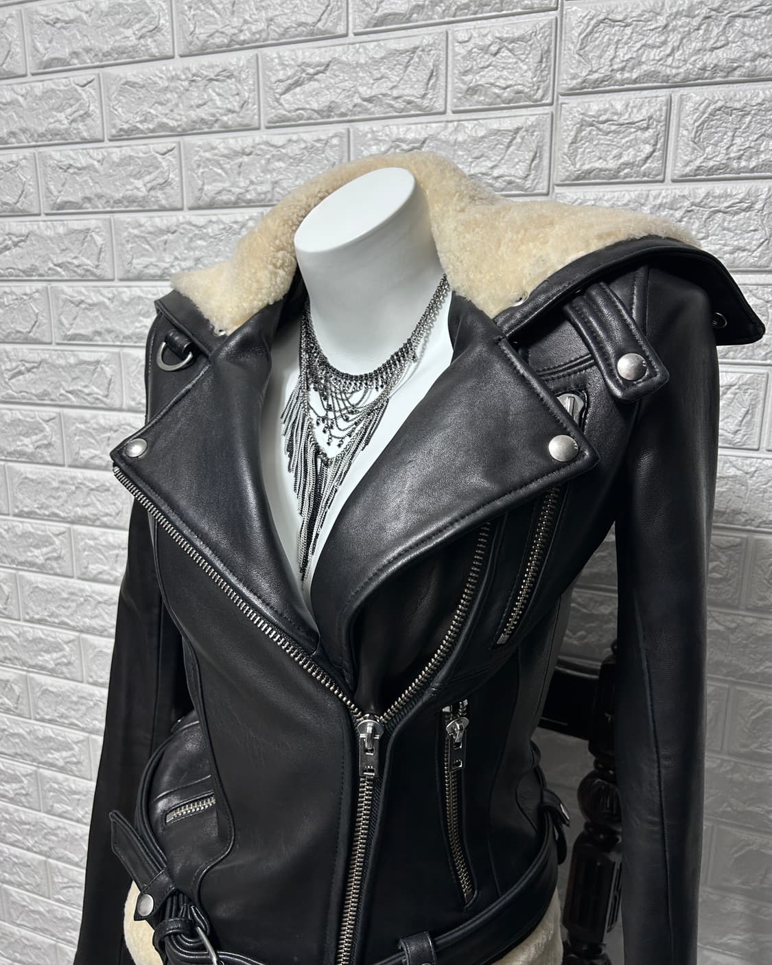 15fw iro 램스킨 시어링 바이커 자켓 상품이미지2