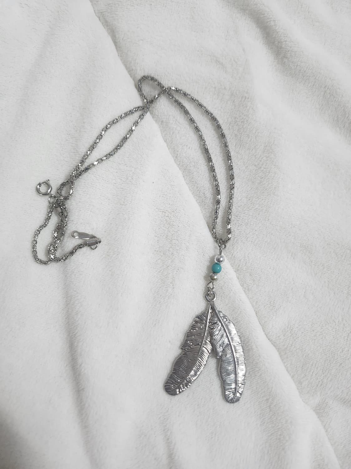 레테 빈티지 페어리깔 깃털 목걸이 상품이미지2