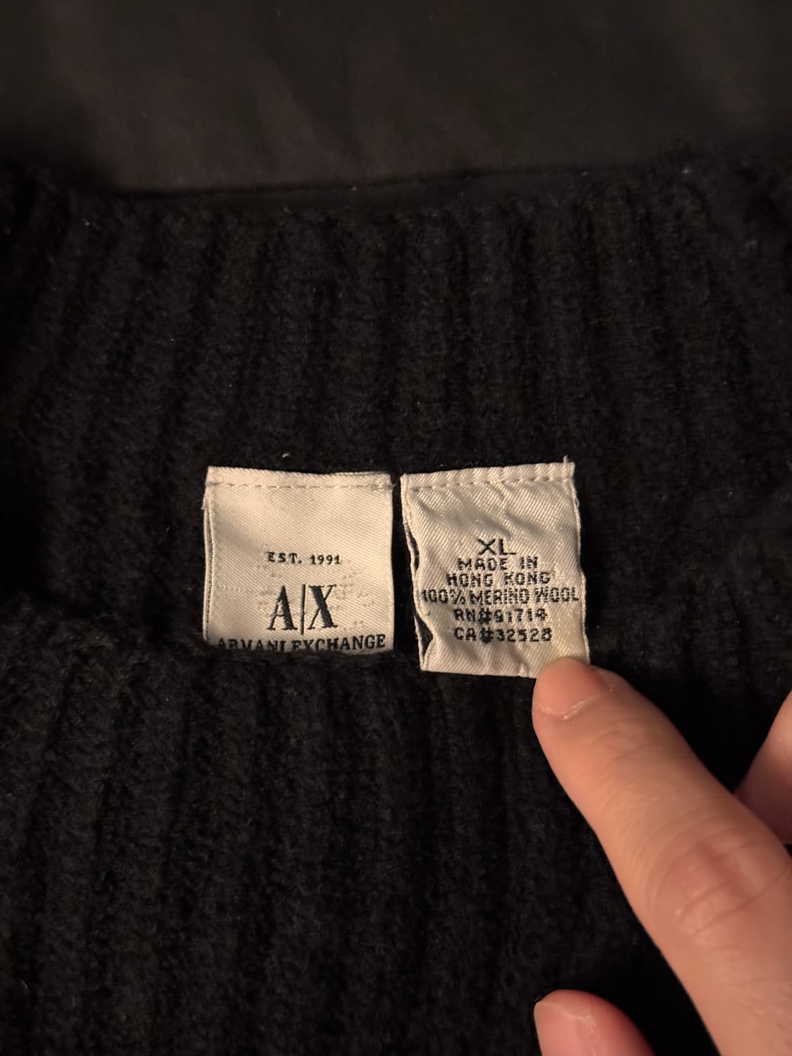 아르마니 익스체인지 울 니트 홍콩산 상품이미지3