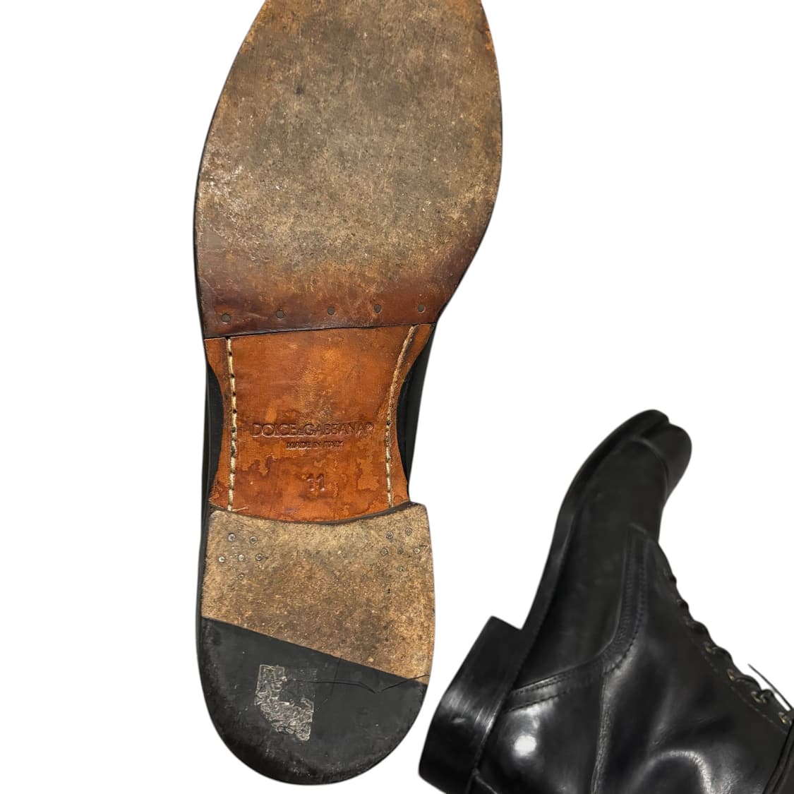 돌체앤가바나 09AW 레이스업 컴뱃 부츠 11 280-290 made 상품이미지9