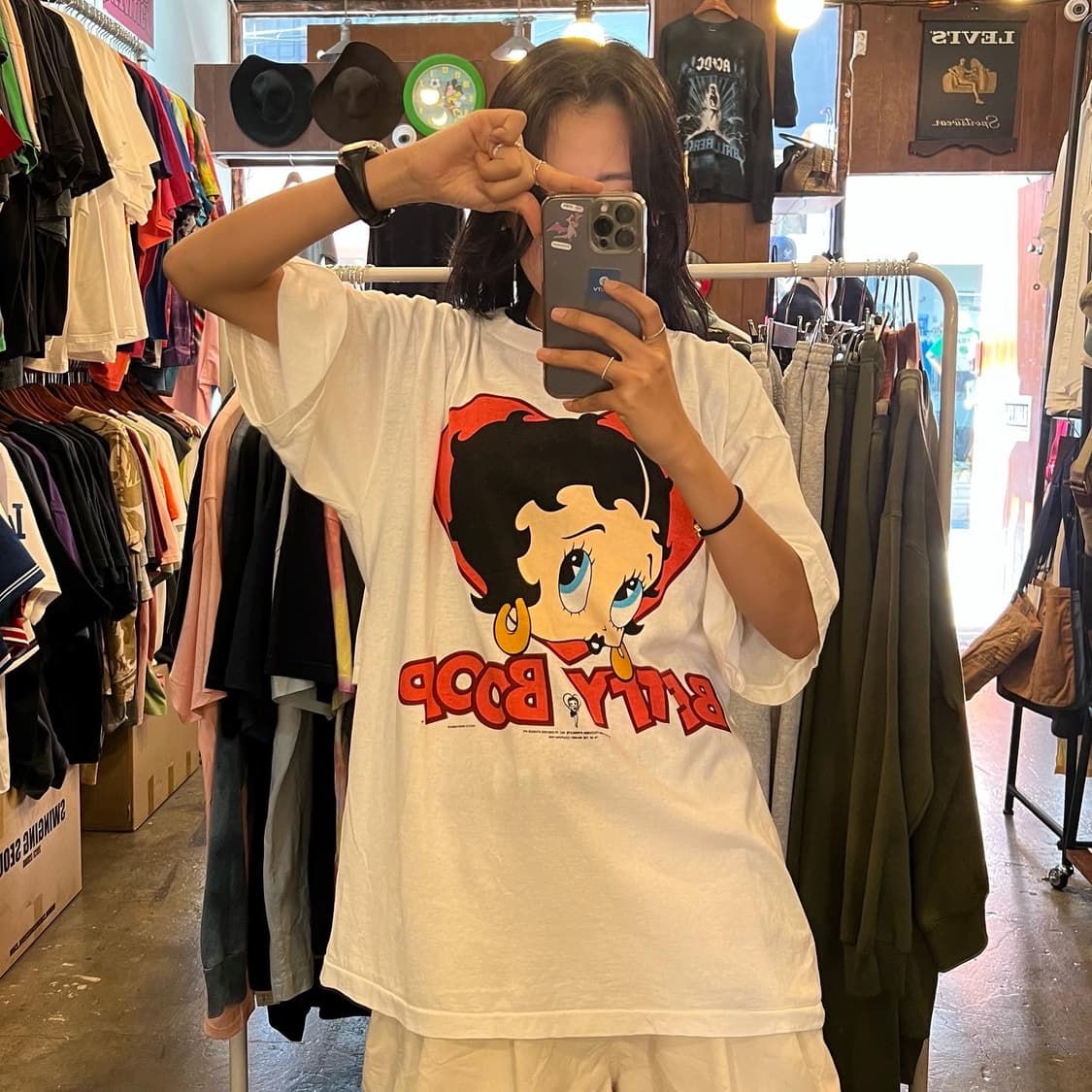 Betty boop print T-shirt 상품이미지7
