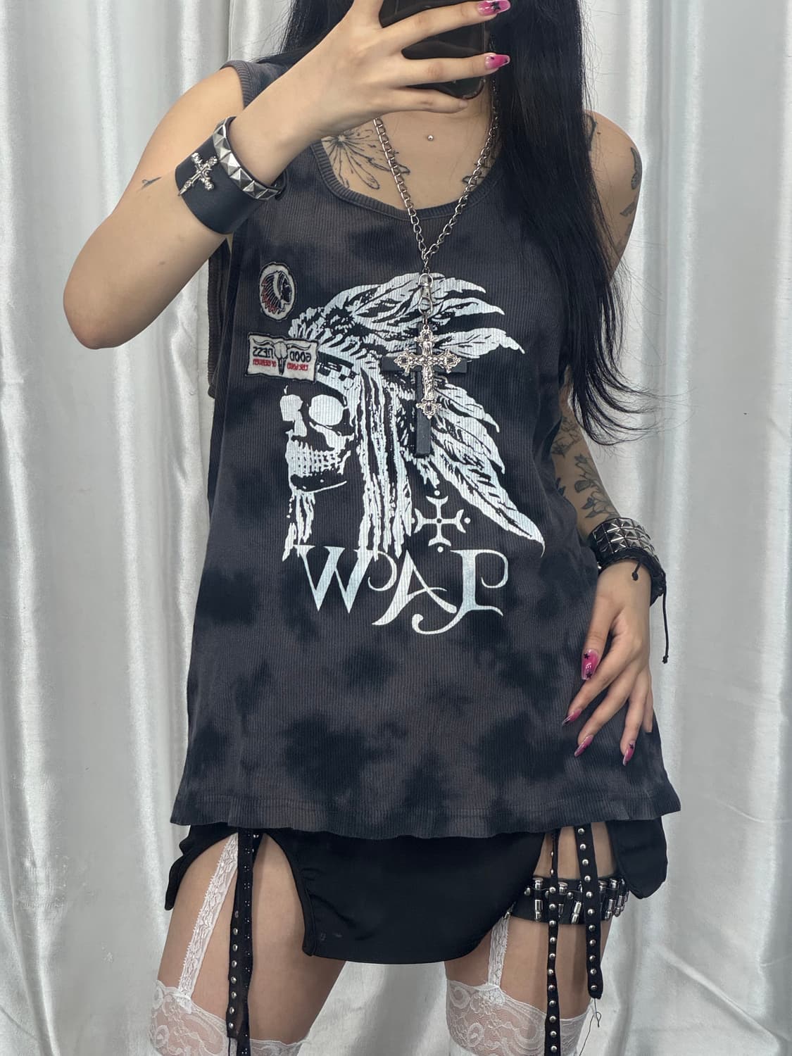 Tie-dye printed sleeveless 상품이미지1