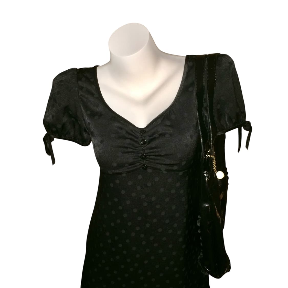 도트 벨벳 리본 벌룬 원피스 갸루 y2k 상품이미지2