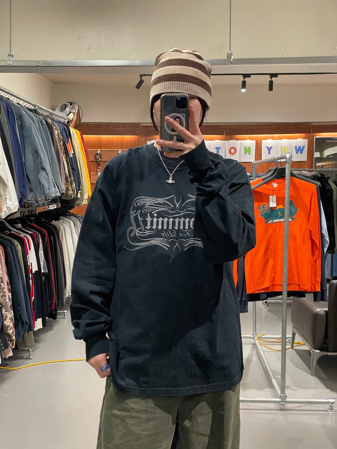 빈티지 롱슬리브 티셔츠(블랙)   상품이미지2