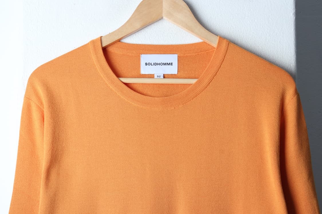 (2XL-3XL) 솔리드옴므 반팔 티셔츠 니트 오렌지 무지-H32371 상품이미지3