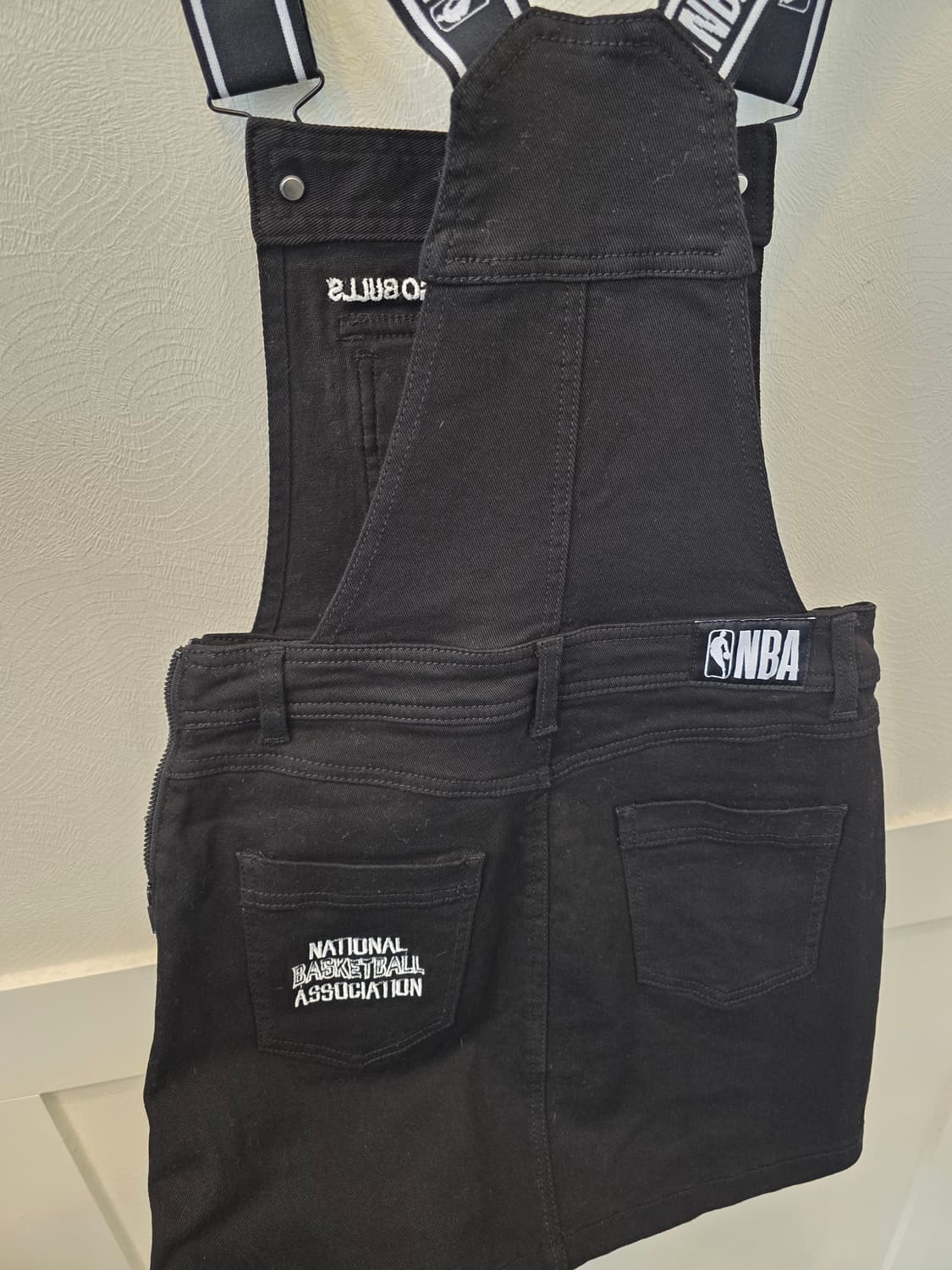 NBA 시카고불스 블랙 밴드 레터링 오버롤 멜빵스커트 상품이미지5