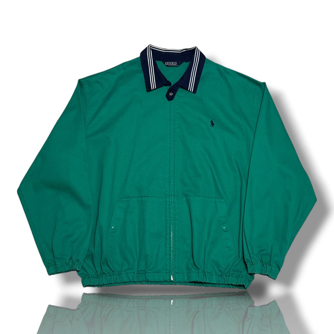 90s 폴로 랄프 로렌 EL(XL) 스윙탑 코튼 블루종 재킷 딥그린 상품이미지1