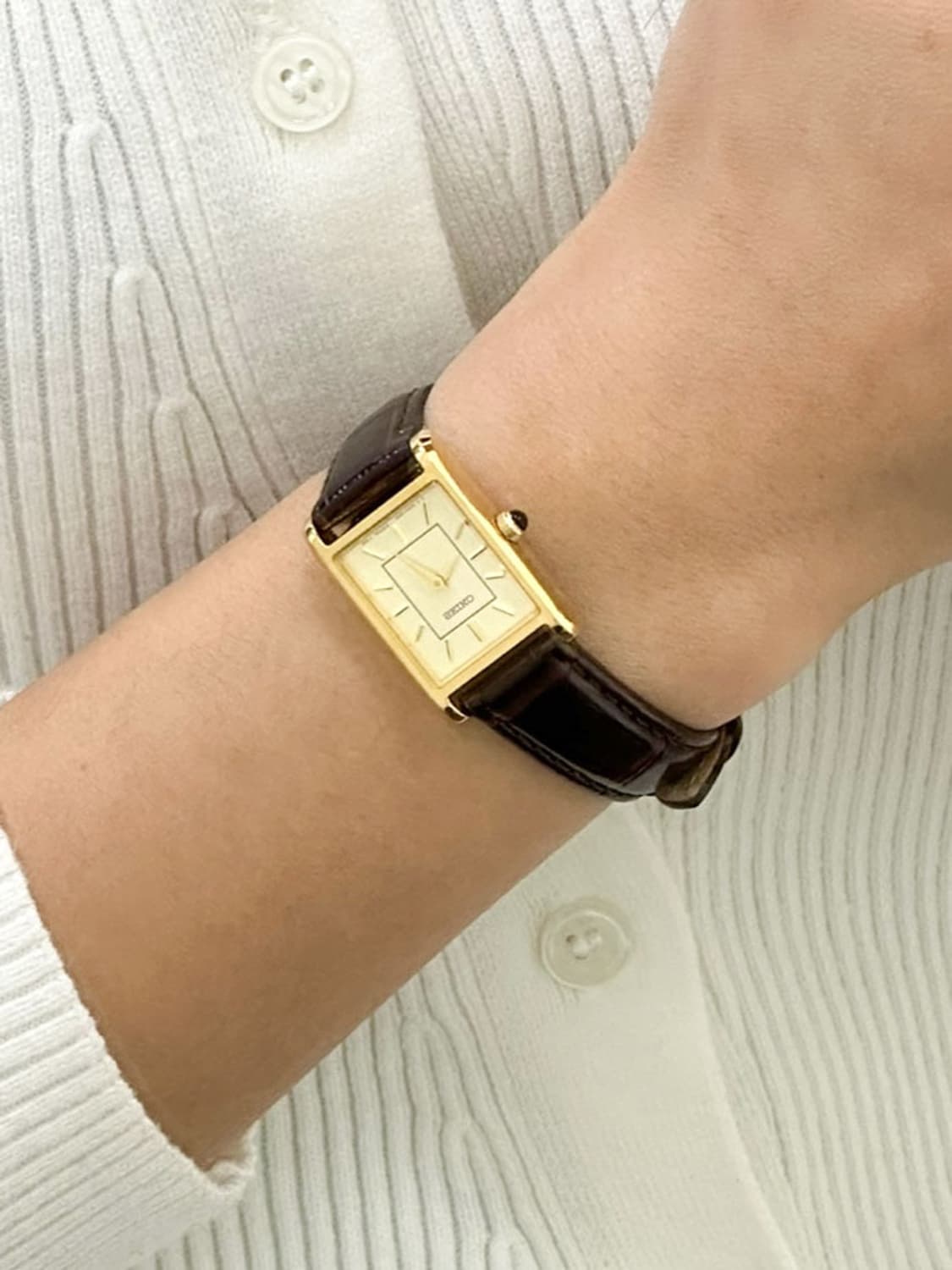 seiko / 세이코 클래식 골드 탱크 쿼츠 시계 상품이미지10