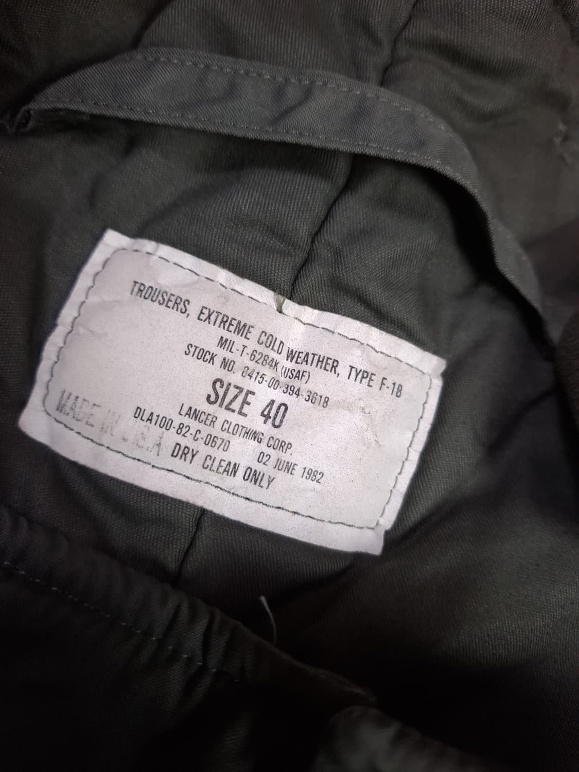 특A 오리지날 미공군 F-1B 울 방한 항공 트러우저 상품이미지3