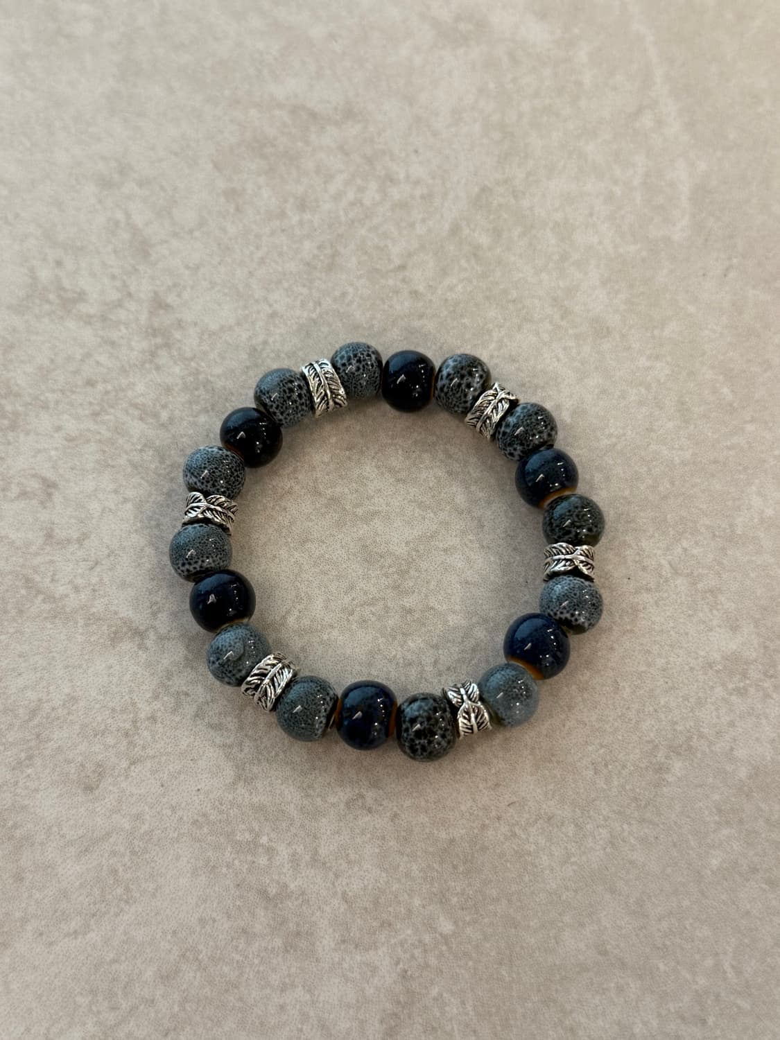 블루 도자기비즈 팔찌 상품이미지1