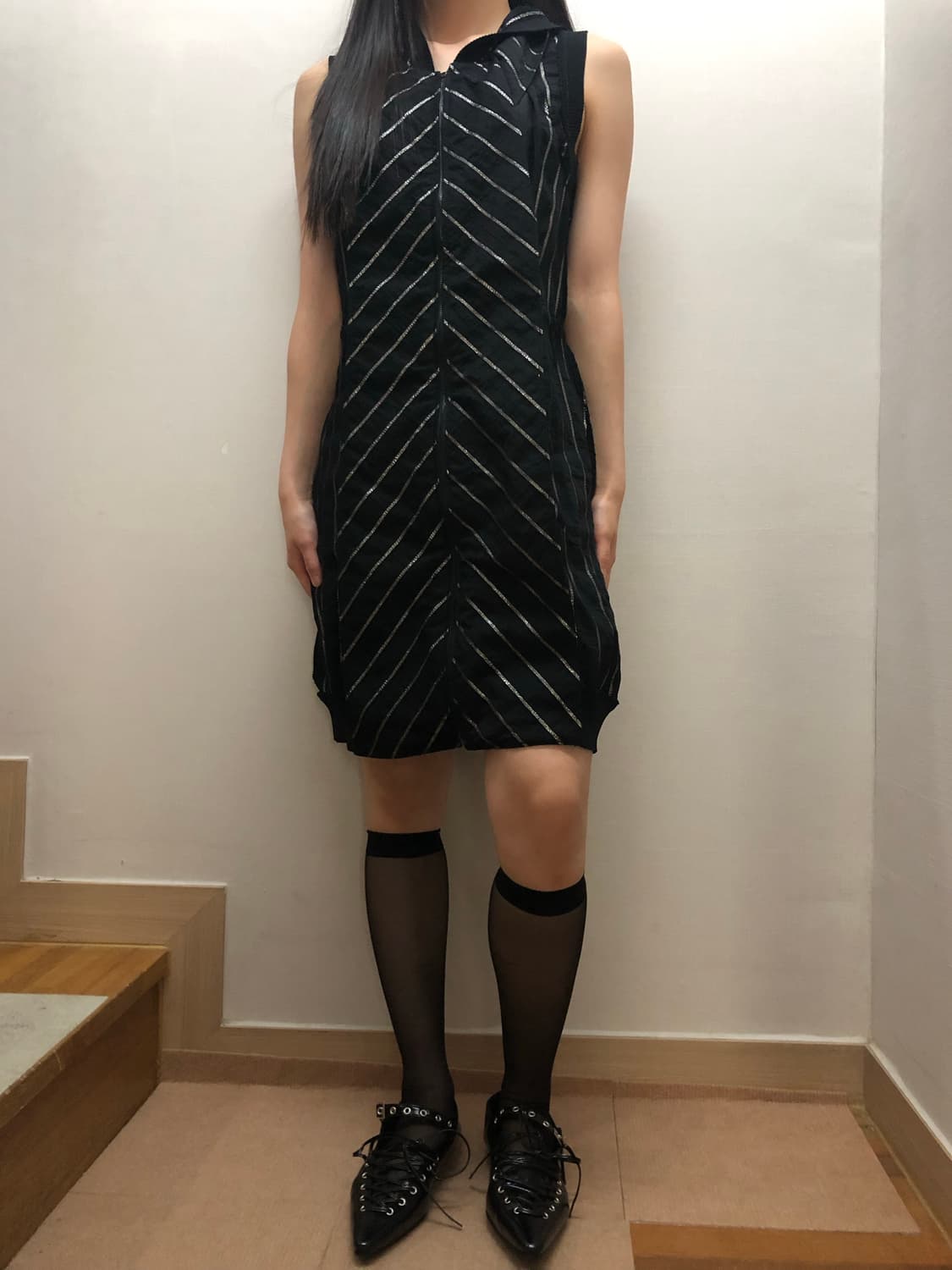 빈티지 블랙 레이스 펑크 원피스 상품이미지1