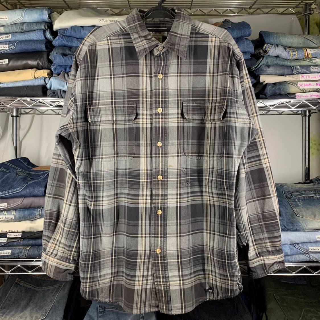 [L] 칼하트 헤비코튼 타탄체크 워크셔츠 상품이미지2