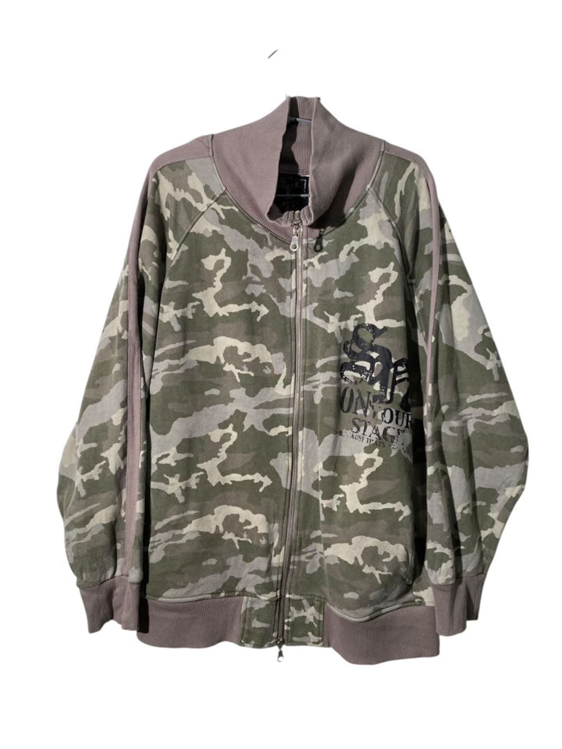 slash number 카모 패턴 져지 집업 상품이미지1