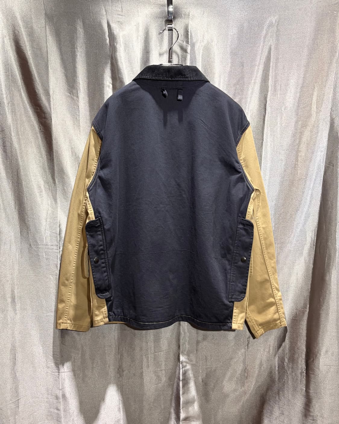 M 리바이스 3포켓 배색 코튼 베이지 집업 블루종 상품이미지3